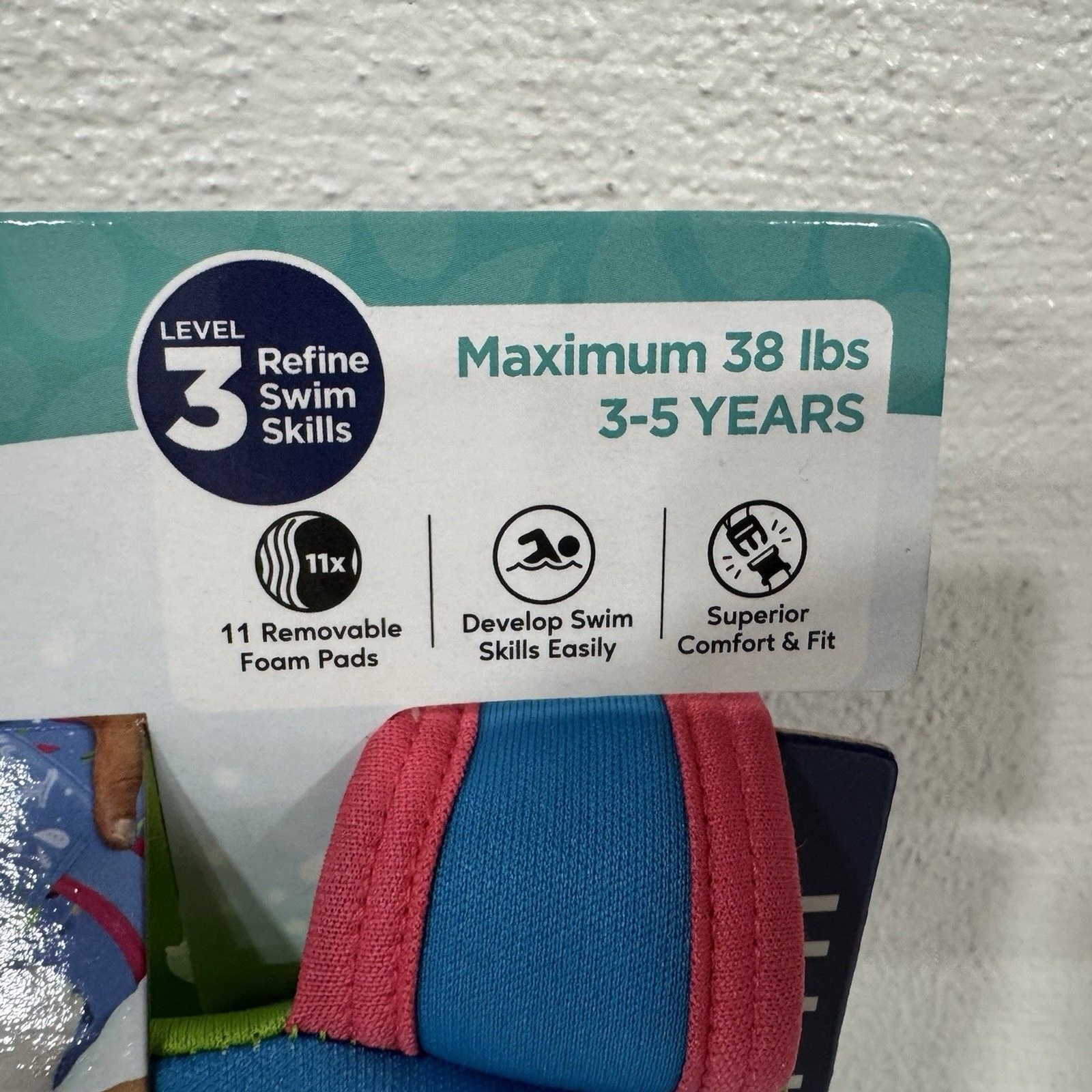 Aqua Swim School Progressive Swim Trainer Level 3 Vest 3-5 Yrs Max 38lbs NEW