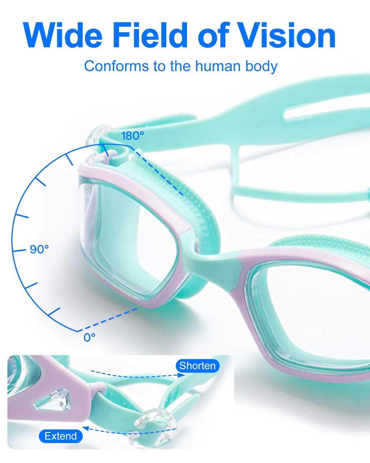 Swimming Goggles Anti-Fog UV Protection Leak-Proof for Men Women Teens Adults US