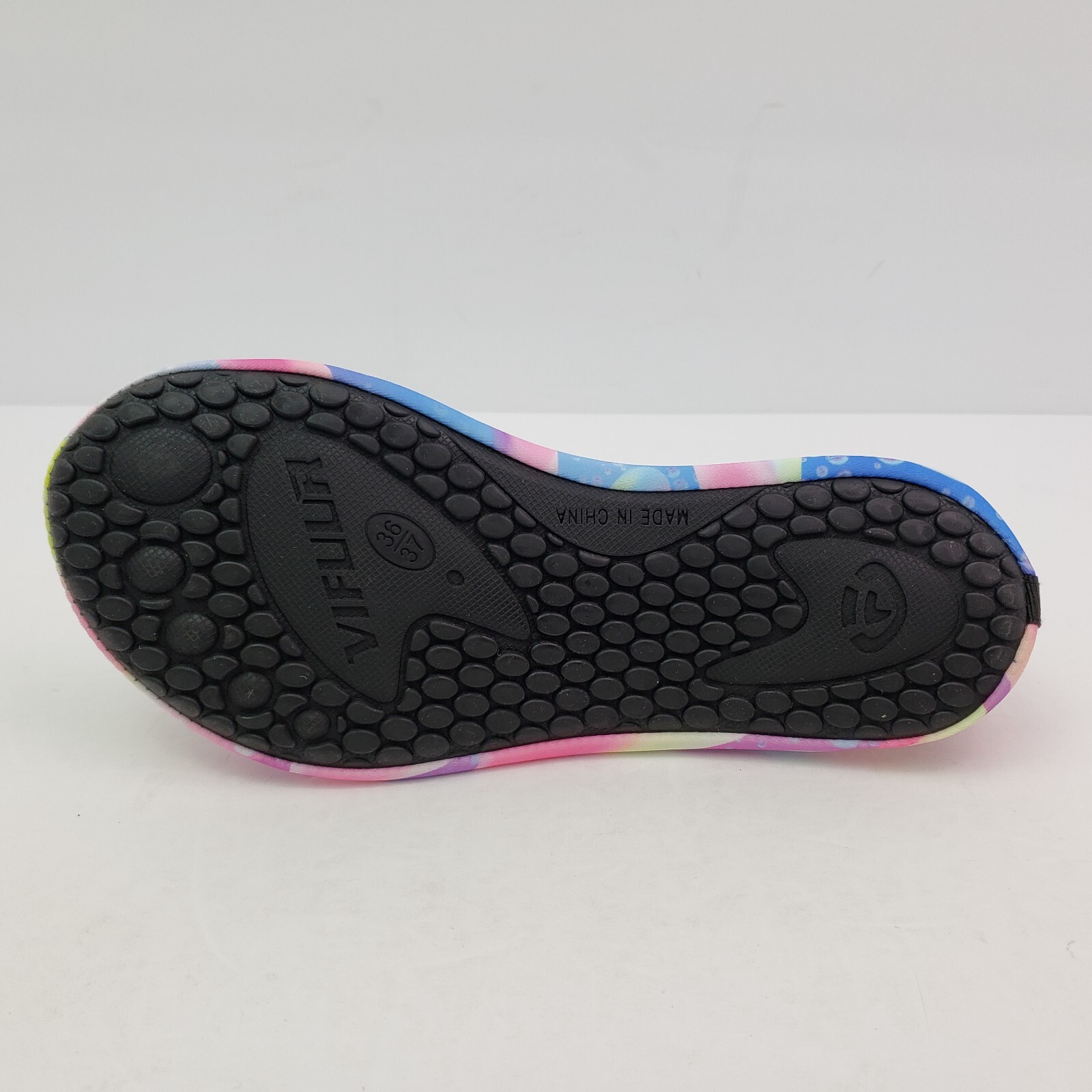 Vifuur Womens Sz 5.5-6.5 Colorful Ripple Slip On Yoga Barefoot Water Sports Shoe