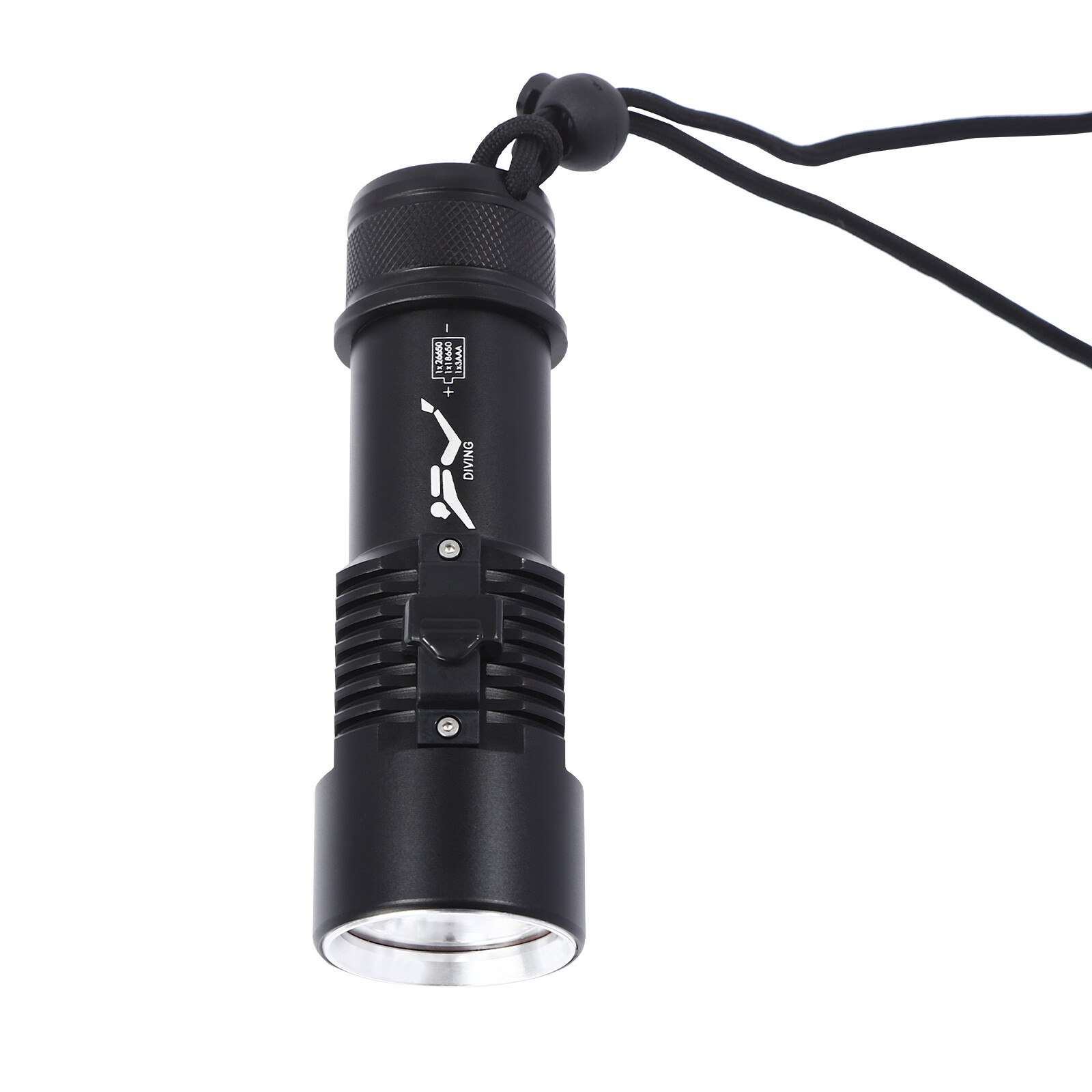 Dive Light Compact Bright Diving Torch Submersible Flashlight Lamp+Battery Set