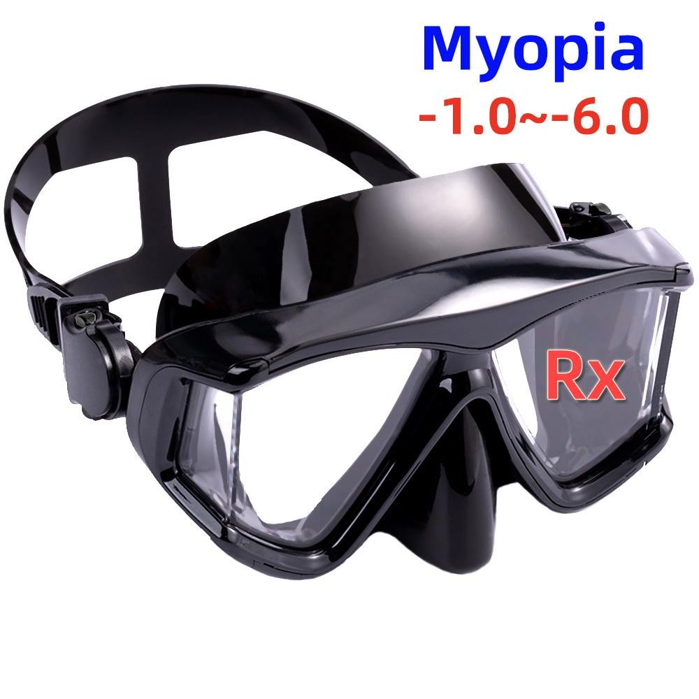 Optical Myopia Snorkel Diving Mask Swim Goggles Panoramic Wide View -1.0~-6.0