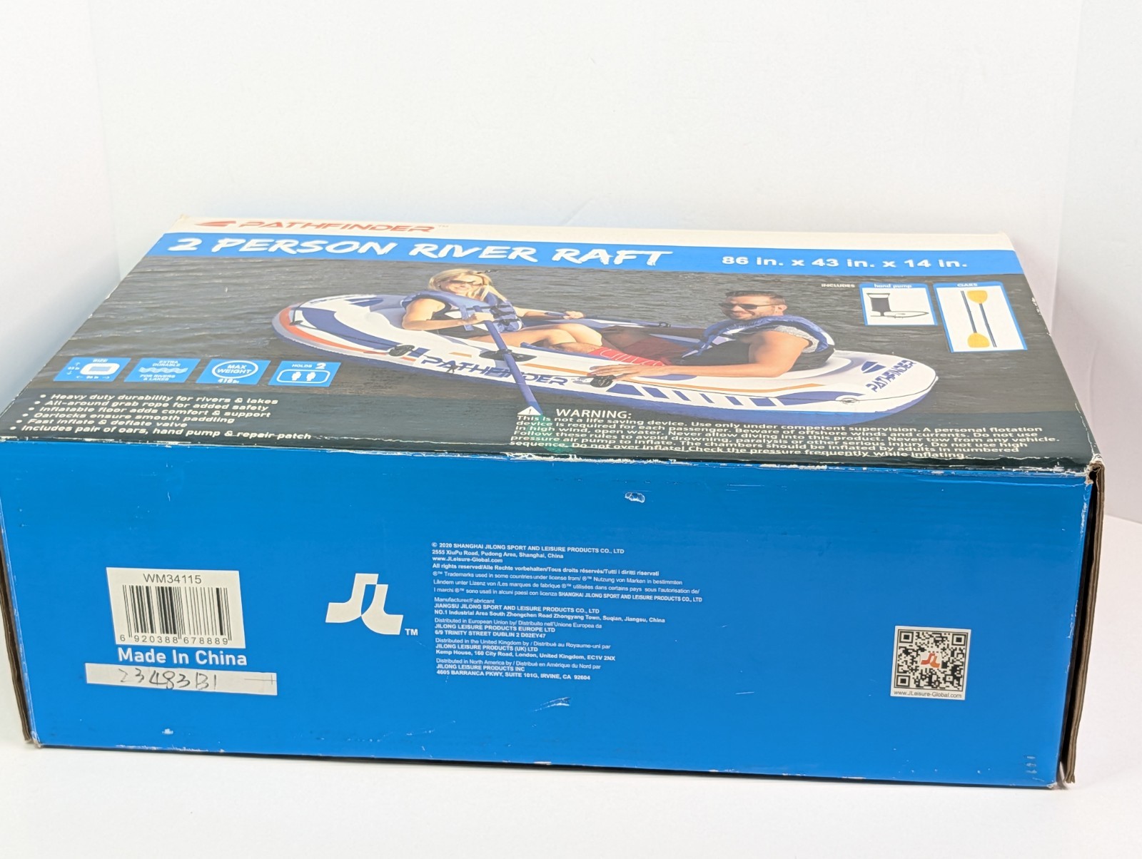 Pathfinder 4 Person Inflatable Raft Boat Pump 2 Oars Kayak River Rafting Beach