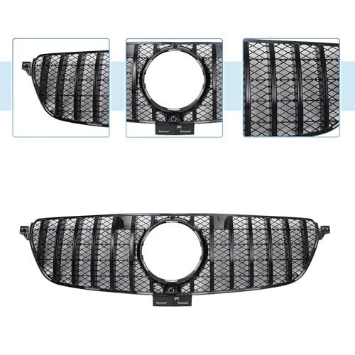 Black Front Upper Hood Bumper Grille Grill for Mercedes-Benz GLE300d 2016