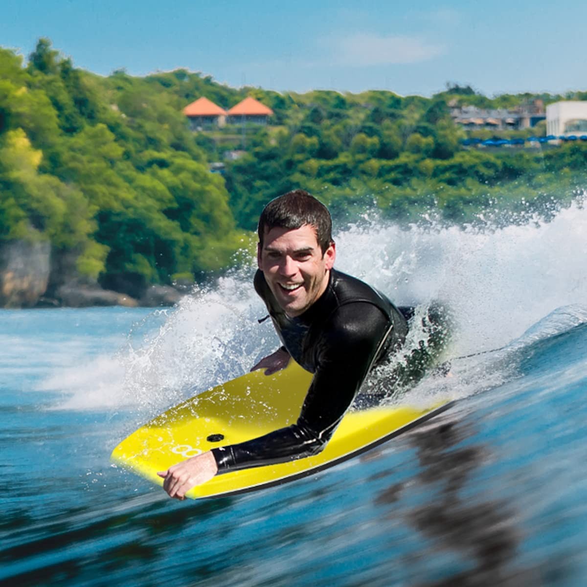 Woowave Bodyboard 33-Inch/37-Inch/42-Inch Premium Ixpe Body Board Coiled Wrist
