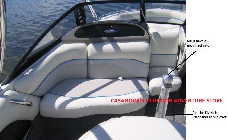 FLY HIGH W913X ALUMINUM X-POLE 7′ WAKEBOARD BOAT PYLON EXTENSION NEW SHIPS FREE!