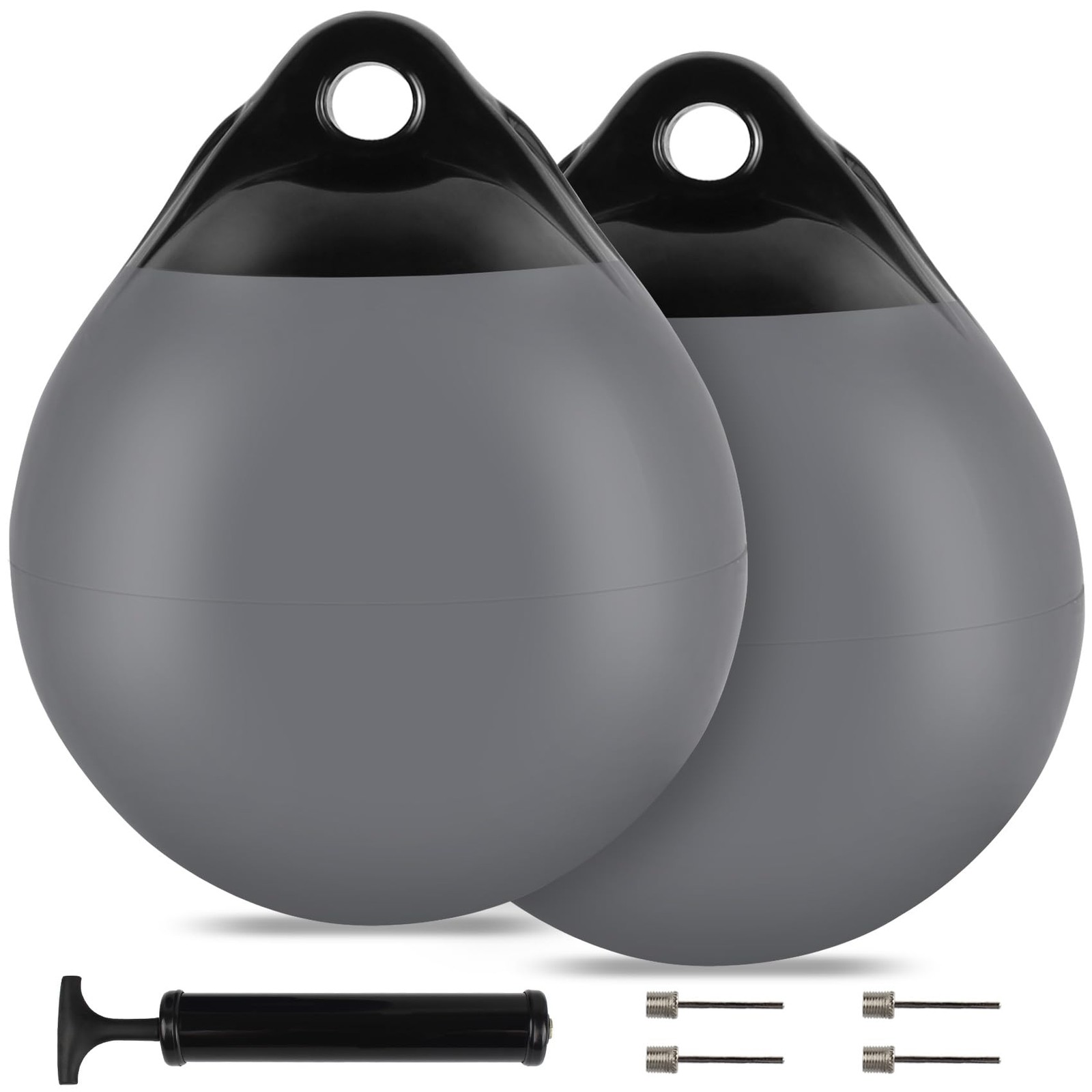 VEITHI 2 Pack 15 x 18 in Grey Mooring Buoy Boat 15 inch, 2