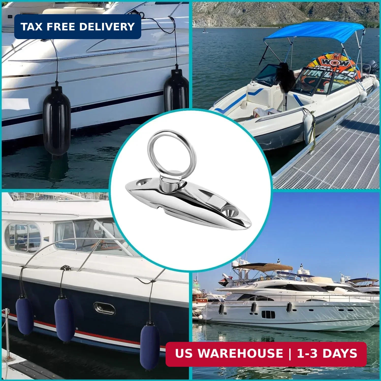 Fender Quick Release Clip 316 Stainless Steel Boat Fender Lock Kit,Boat Rail Fen