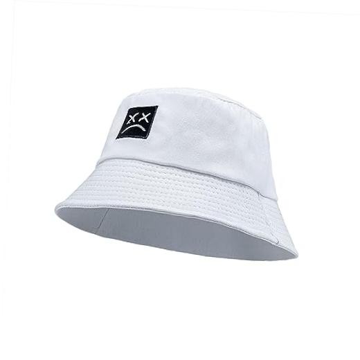 Bucket Hat Unisex Simple Caps Hip Hop Gorros Men Women Cap Beach One Size White