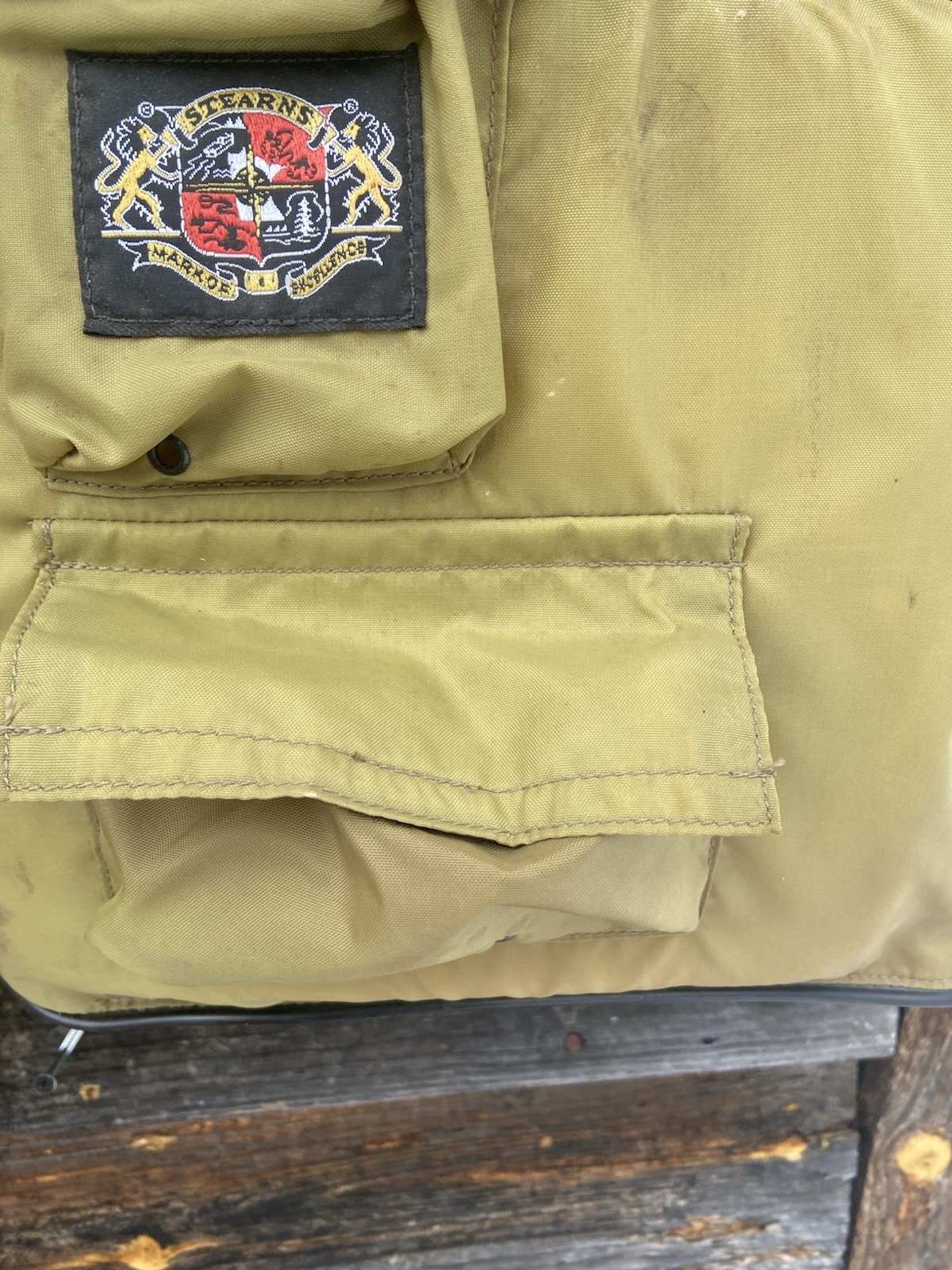 Vintage Stearns Life Jacket-Fishing Vest Tan Model 29-53 Size XXX Large Adult