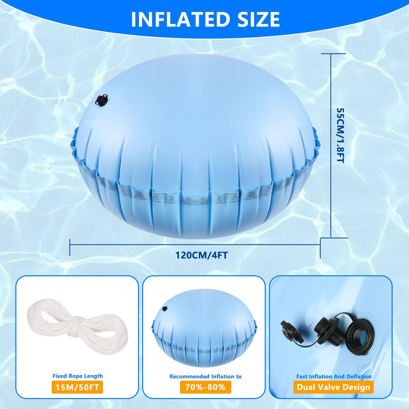 18FT Round Above Ground Pool Cover Thick Pool Cover Protector Cover with Winc…