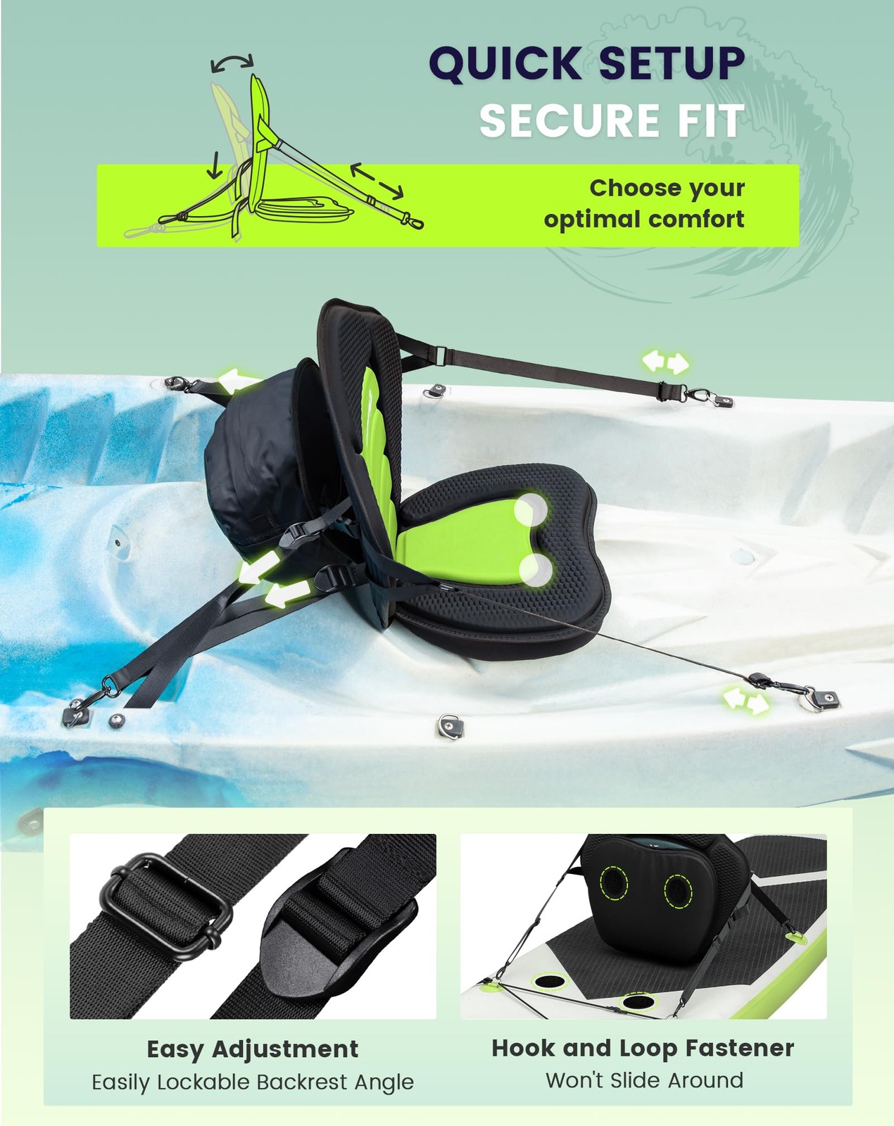 BRANTMAKER Kayak Seats with Back Support, Paddle Board Seat, 132LBS Capacity …