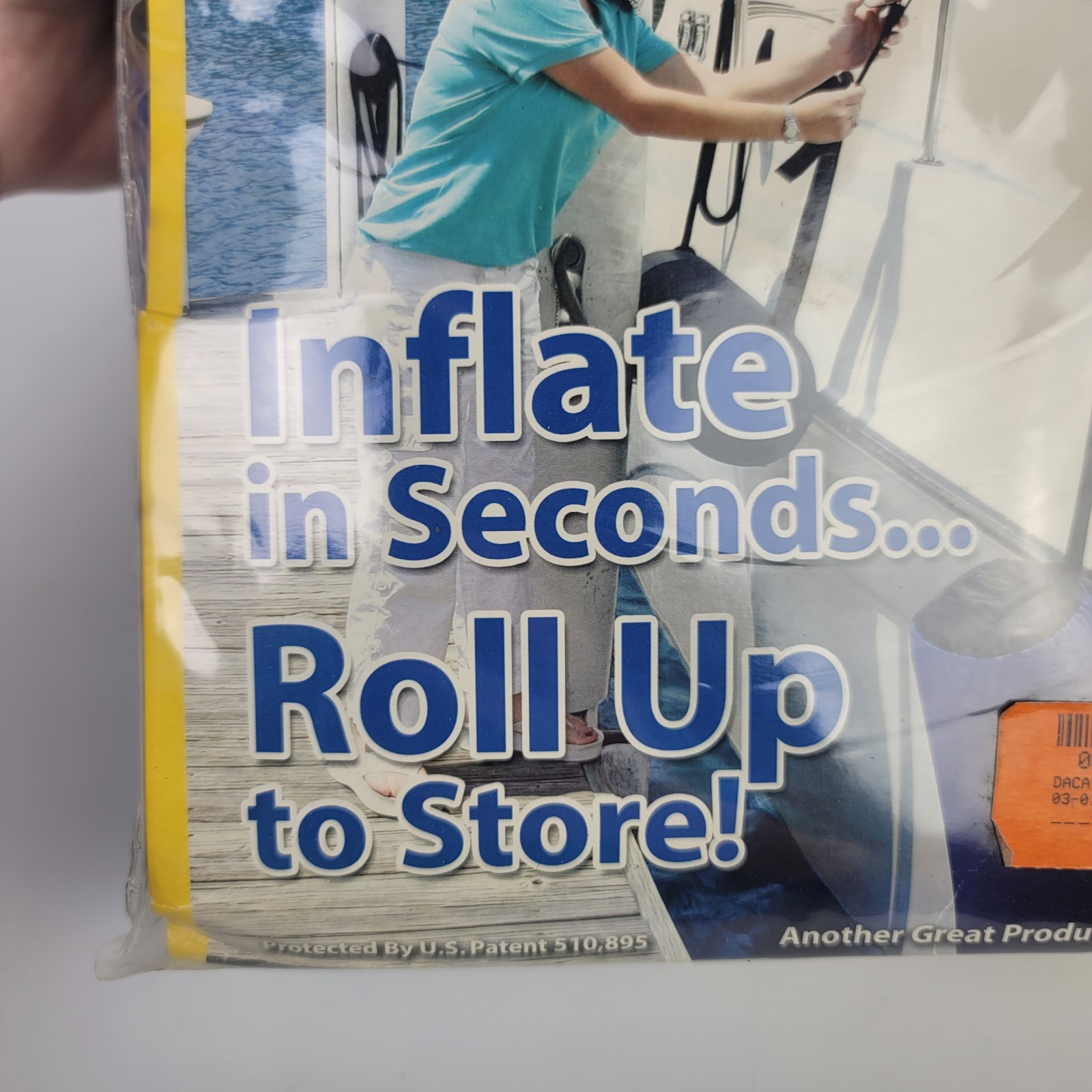 Stowaway Inflatable Deflatable Boat Fender Bumper w/ Pump [2 – 8”x 24″] NOS