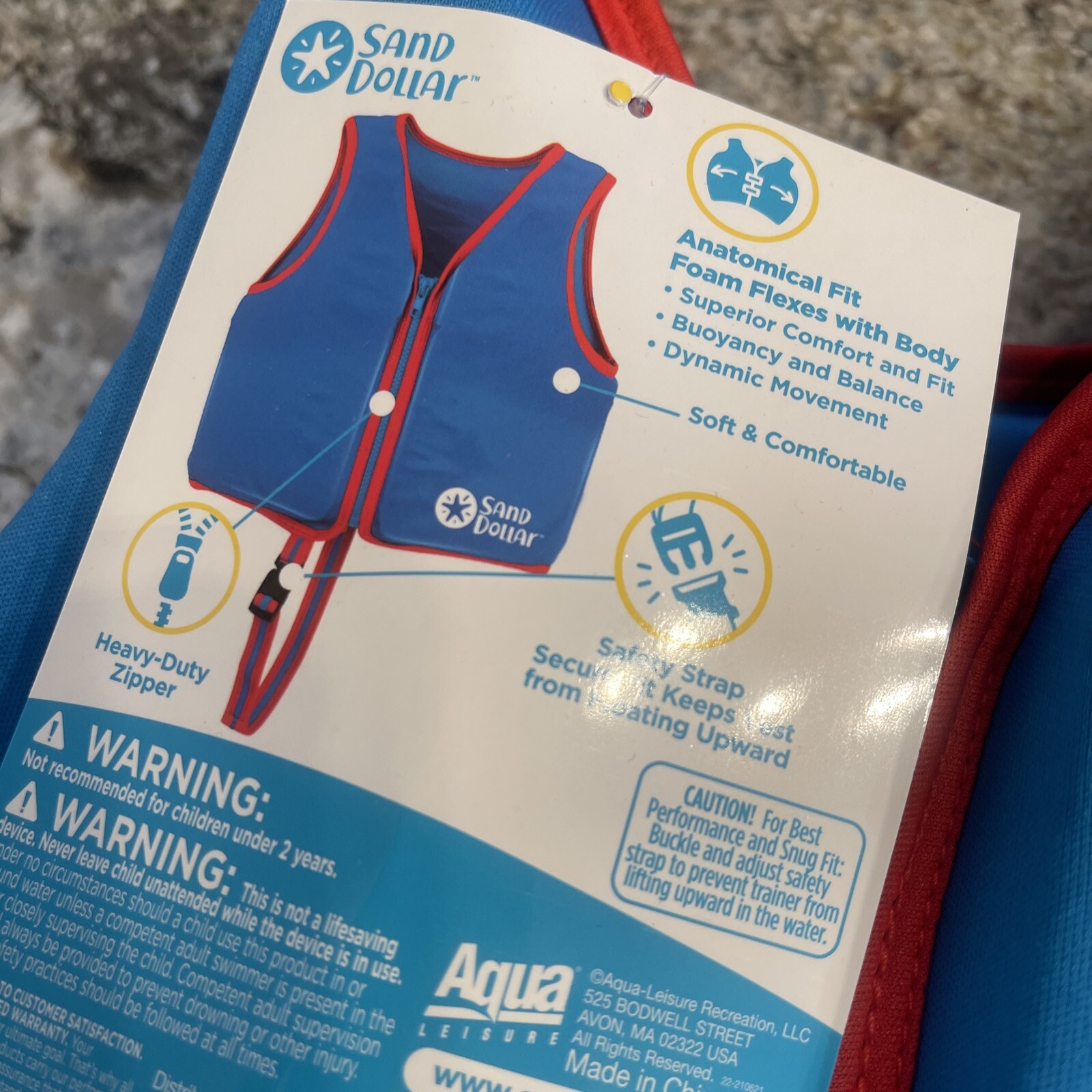 NWT Sand Dollar Swim Trainer Vest Ages 2-4 years Max 33 Pounds Blue