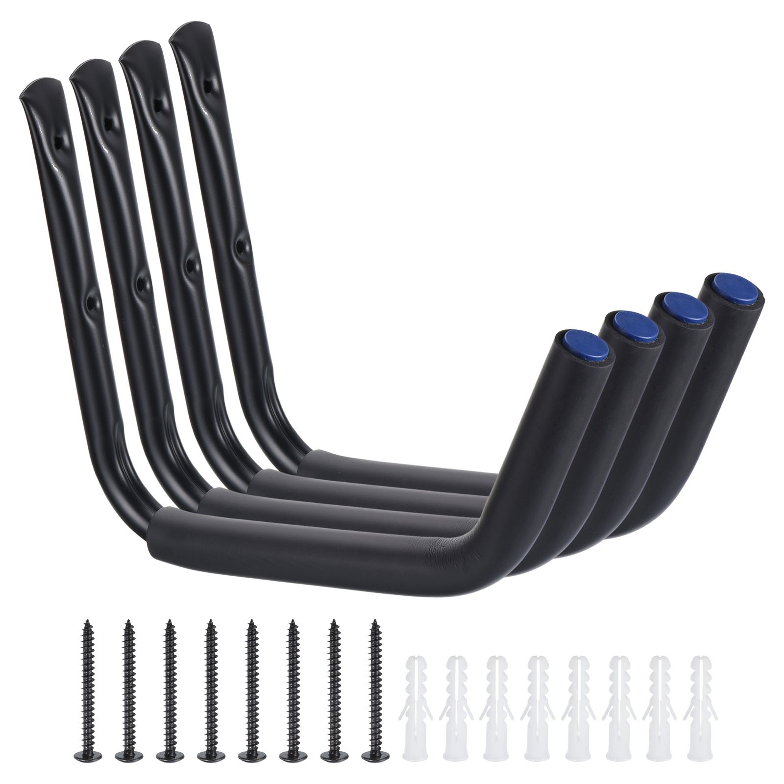 4 Pack Kayak Storage Racks Wall Mount Kayak Hooks Garage Canoe Hangers 15″ Black