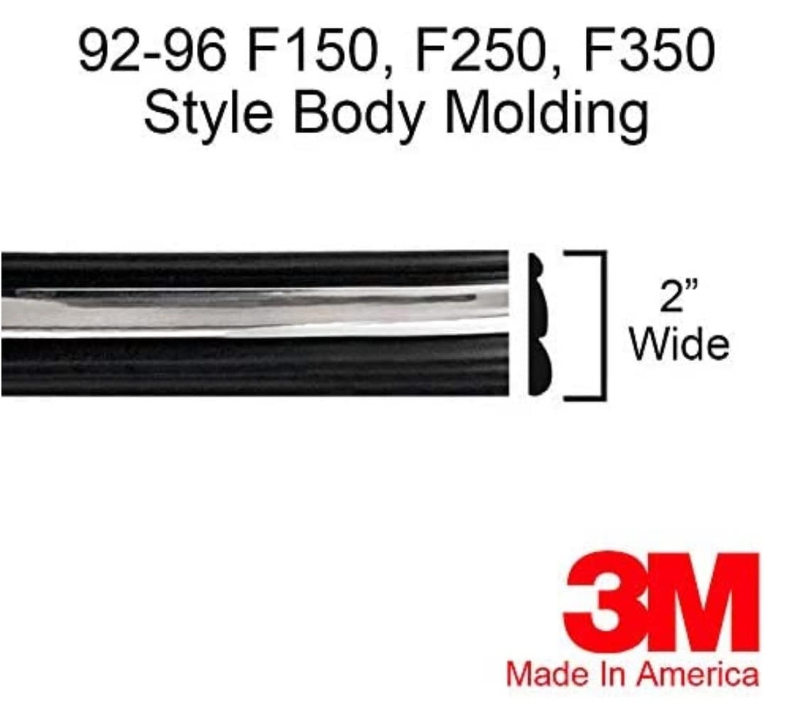 1992-1996 Ford Black Chrome Side Body Trim Molding Rocker Panel Pickup Truck …