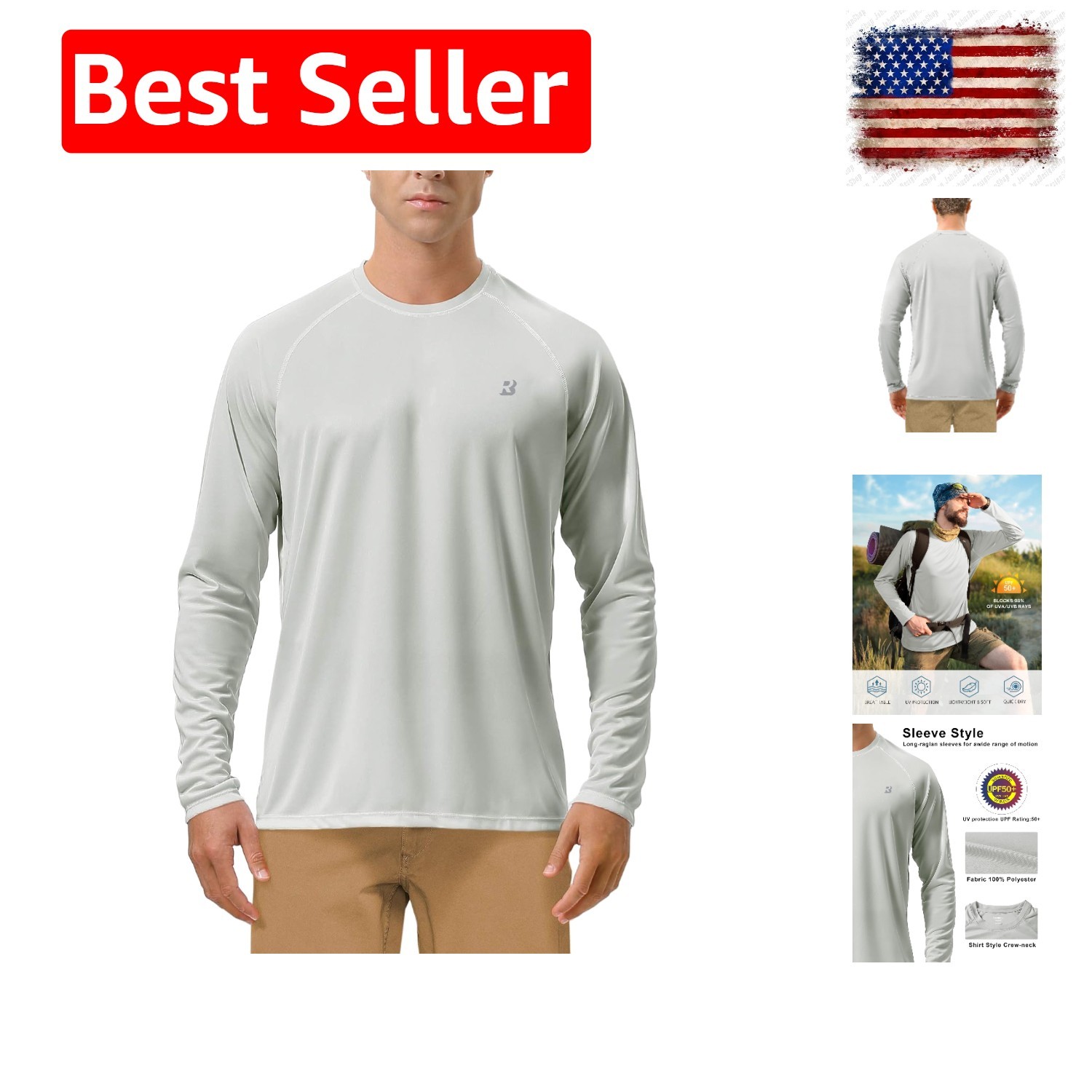 Mens UPF 50+ UV Sun Protection Shirts Outdoor Long SPF Rash Guard for Hiking …