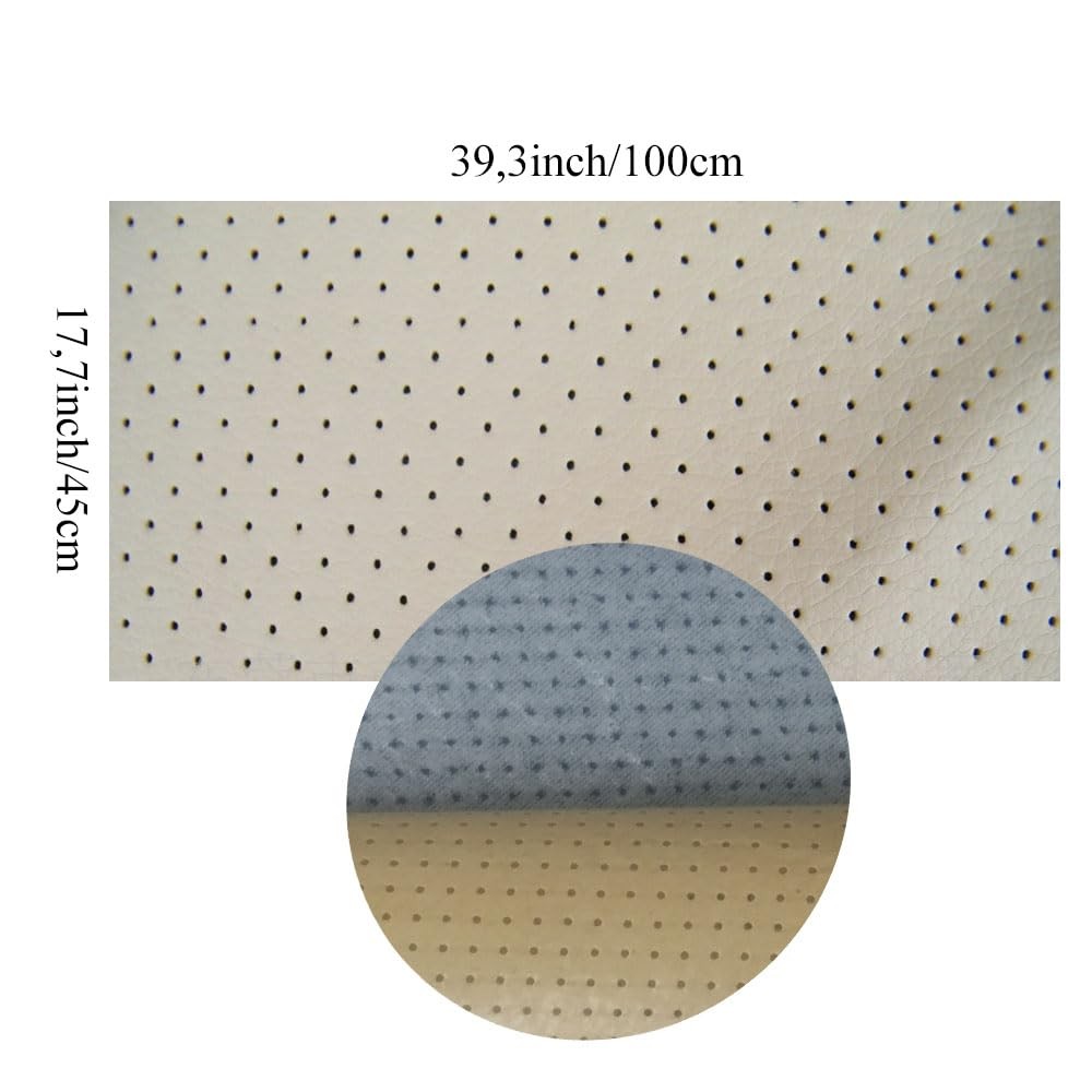 Leather Repair Patch Breathable Perforated Adhesive 17.7×78.7″, beige 2.0