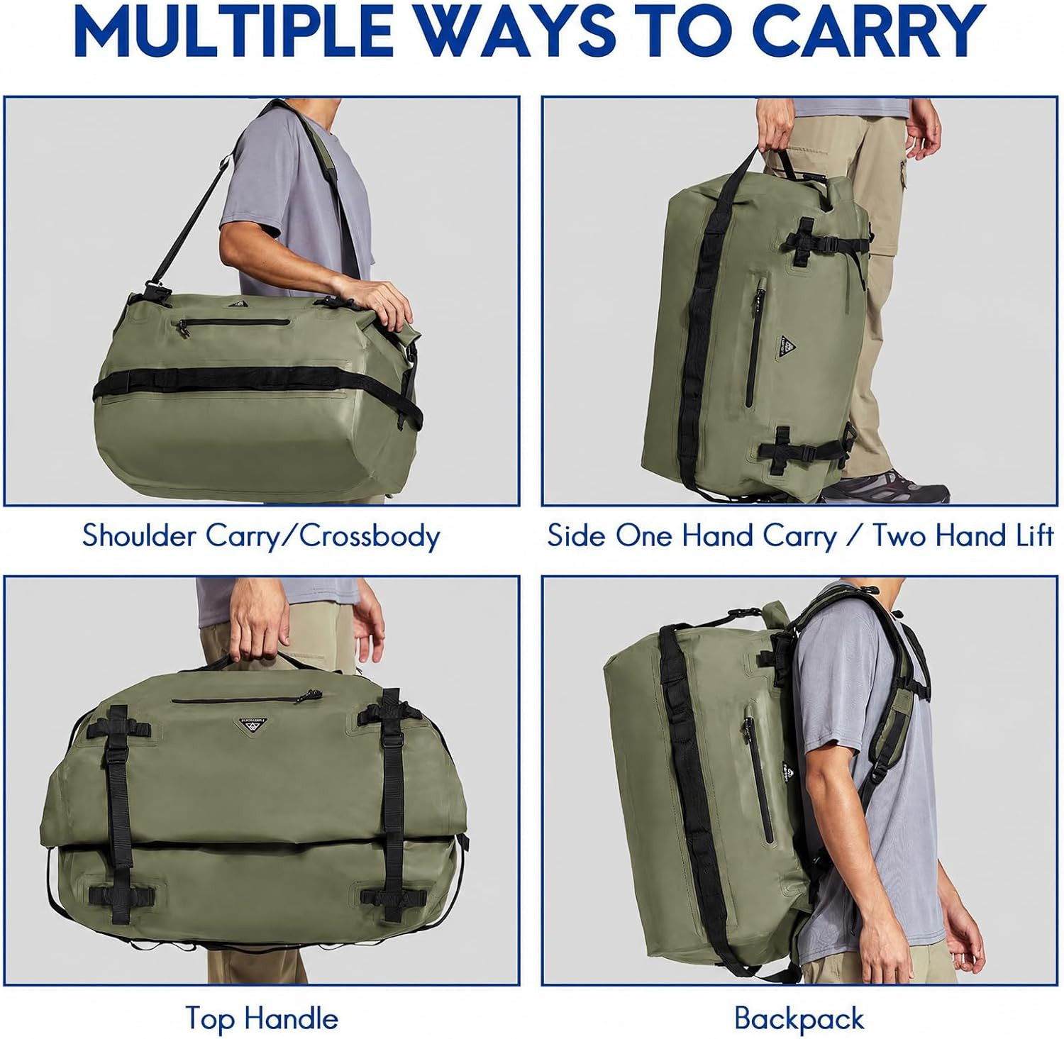 60L/90L Waterproof Dry Duffle Backpack for Boating, Kayaking & Travel