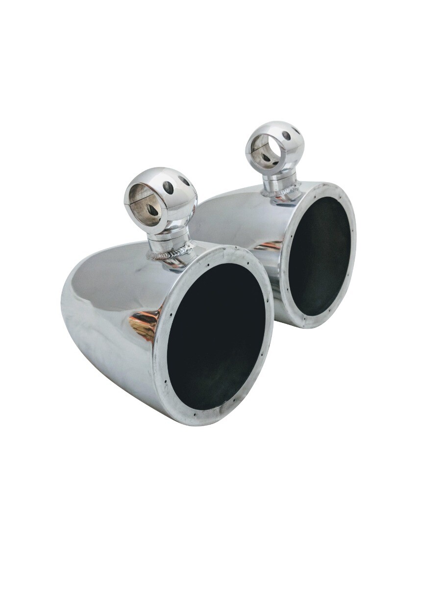 Krypt 8″ Wakeboard Tower Speaker Cans, Empty Pods, Clamps – Polished or Black