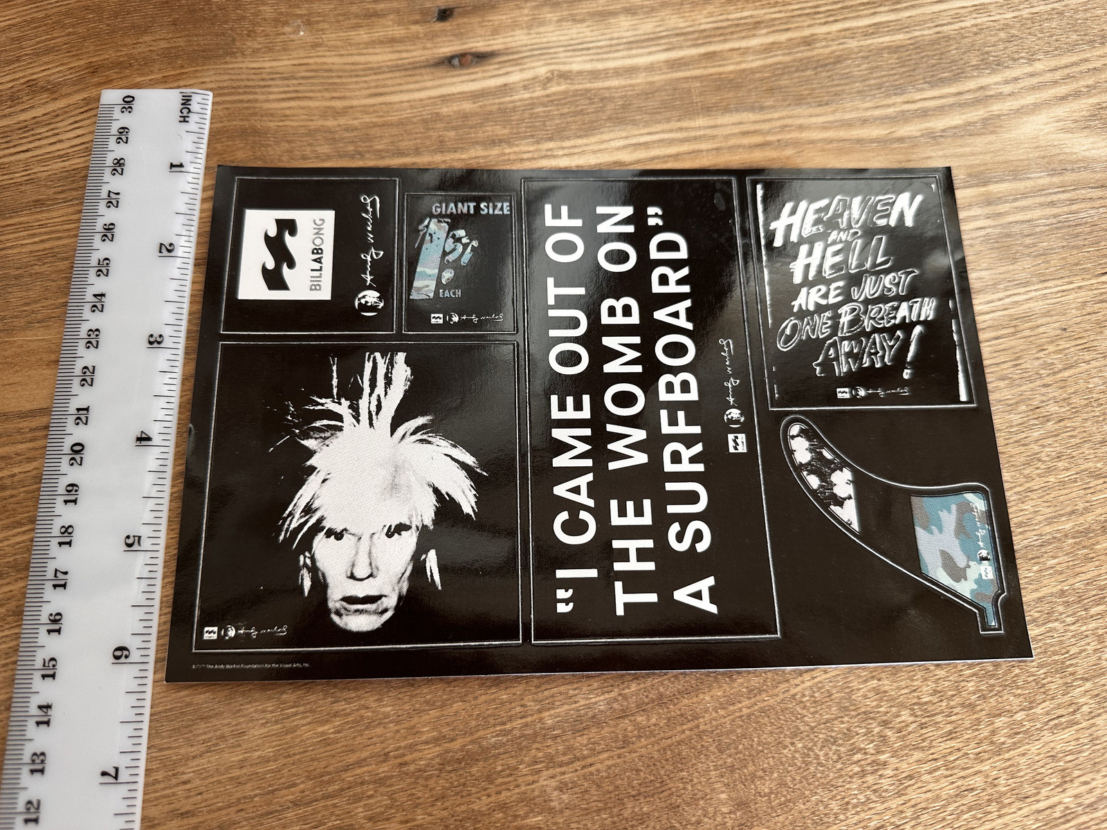 Andy Warhol 80’s Vintage Surfboard STICKER SET Billabong I came out of the womb