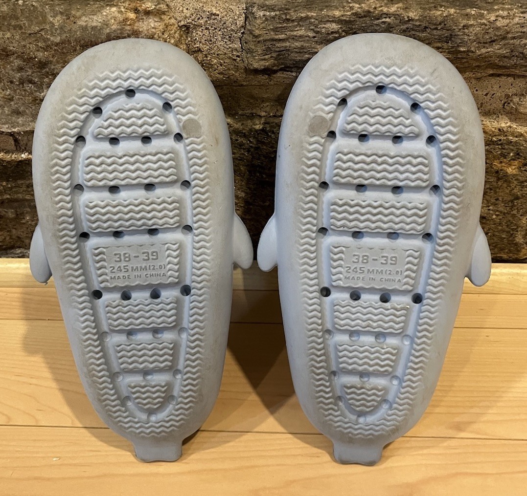 Light Blue Crayon Friends Shark Slides Size 38 – 39 US 5.5Y – 6Y