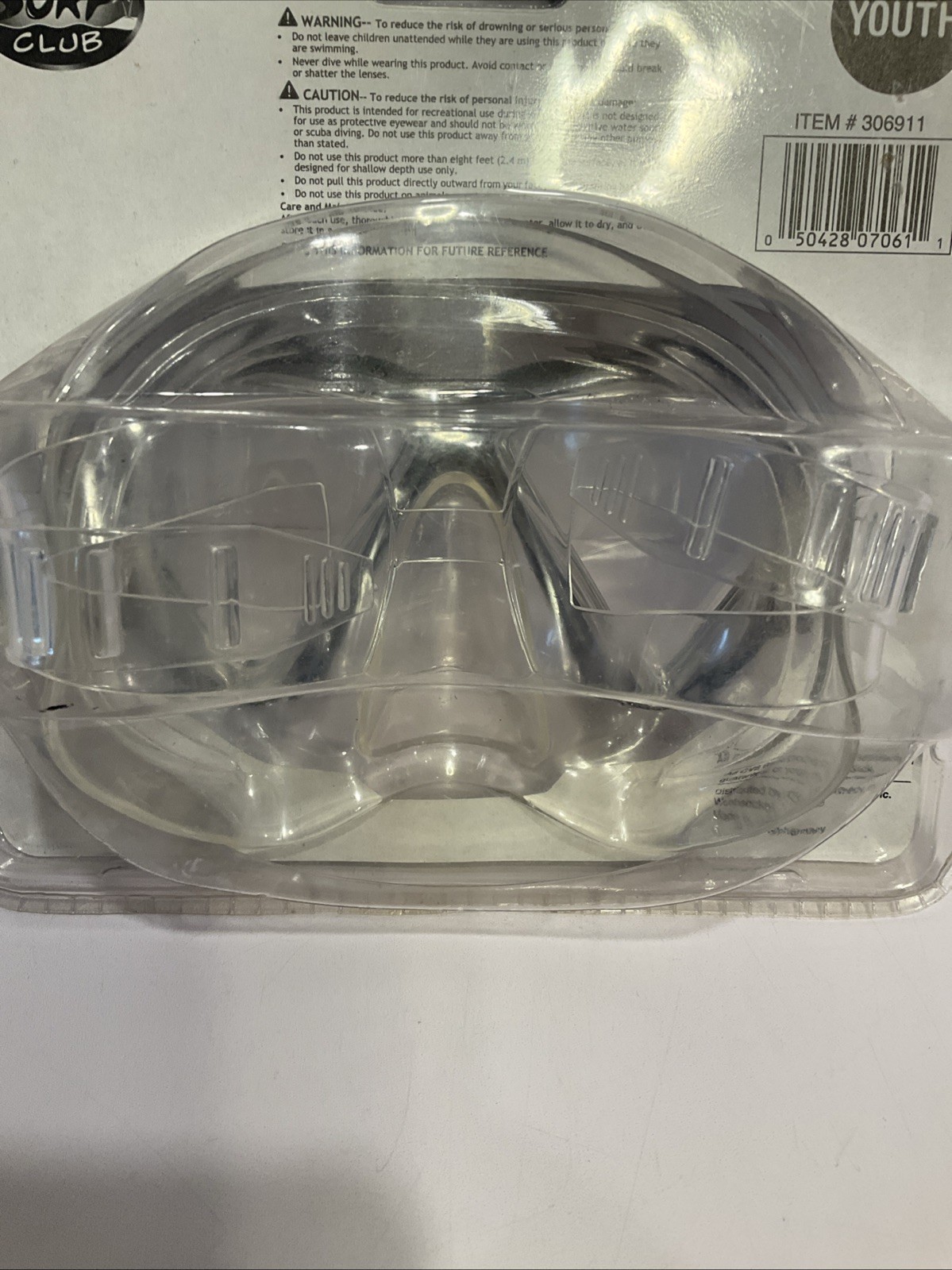 Surf Club Aqua Vision Dive Mask Youth Kid’d Children’s Goggles Polycarbonate NEW