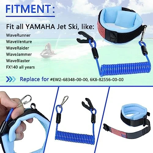 Boat Kill Switch Lanyard Jet Ski Wrist Strap Fit for Yamaha Jet Blue