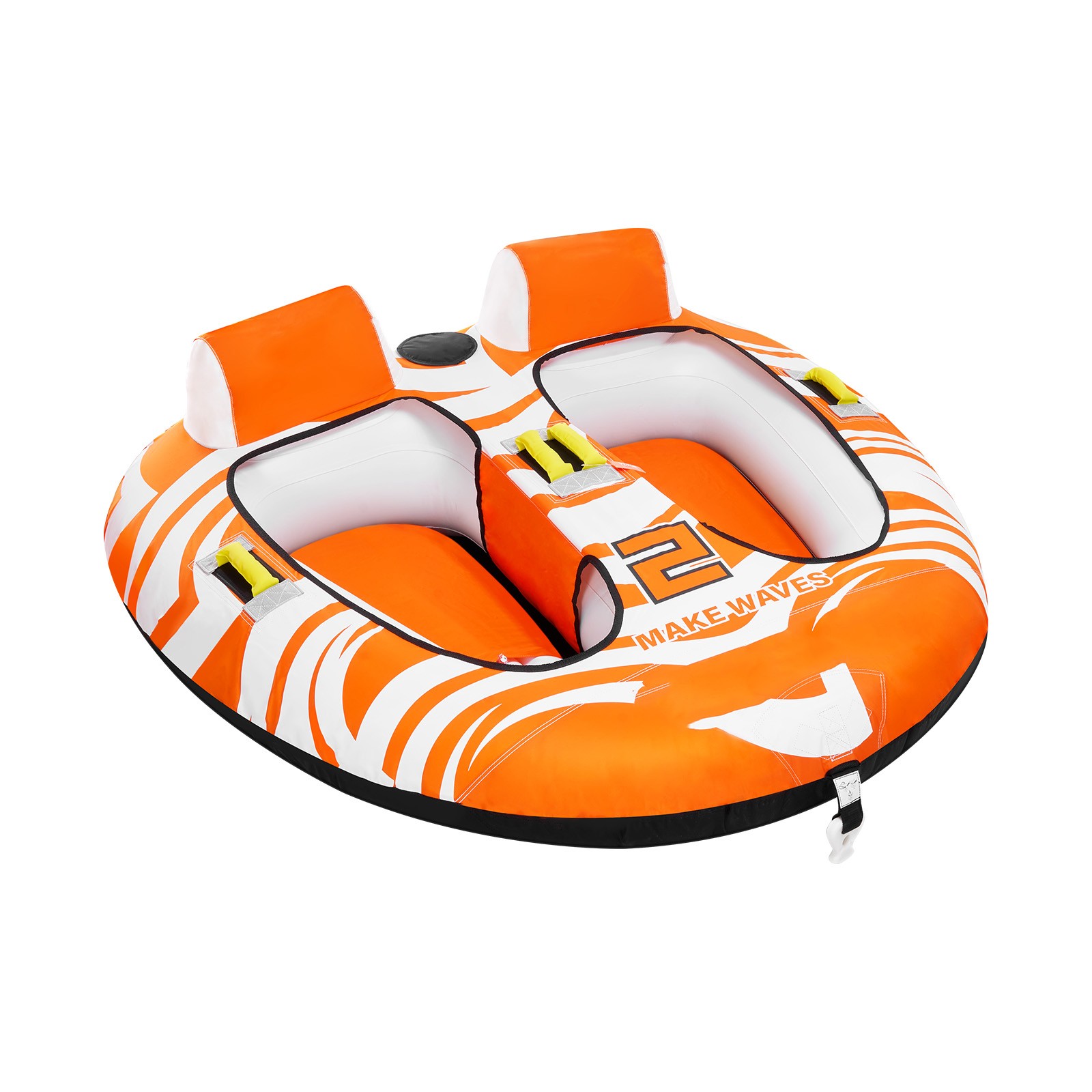 Towable Tubes for Boating 2-Person Inflatable Boating w/2 Cockpits & Backrests