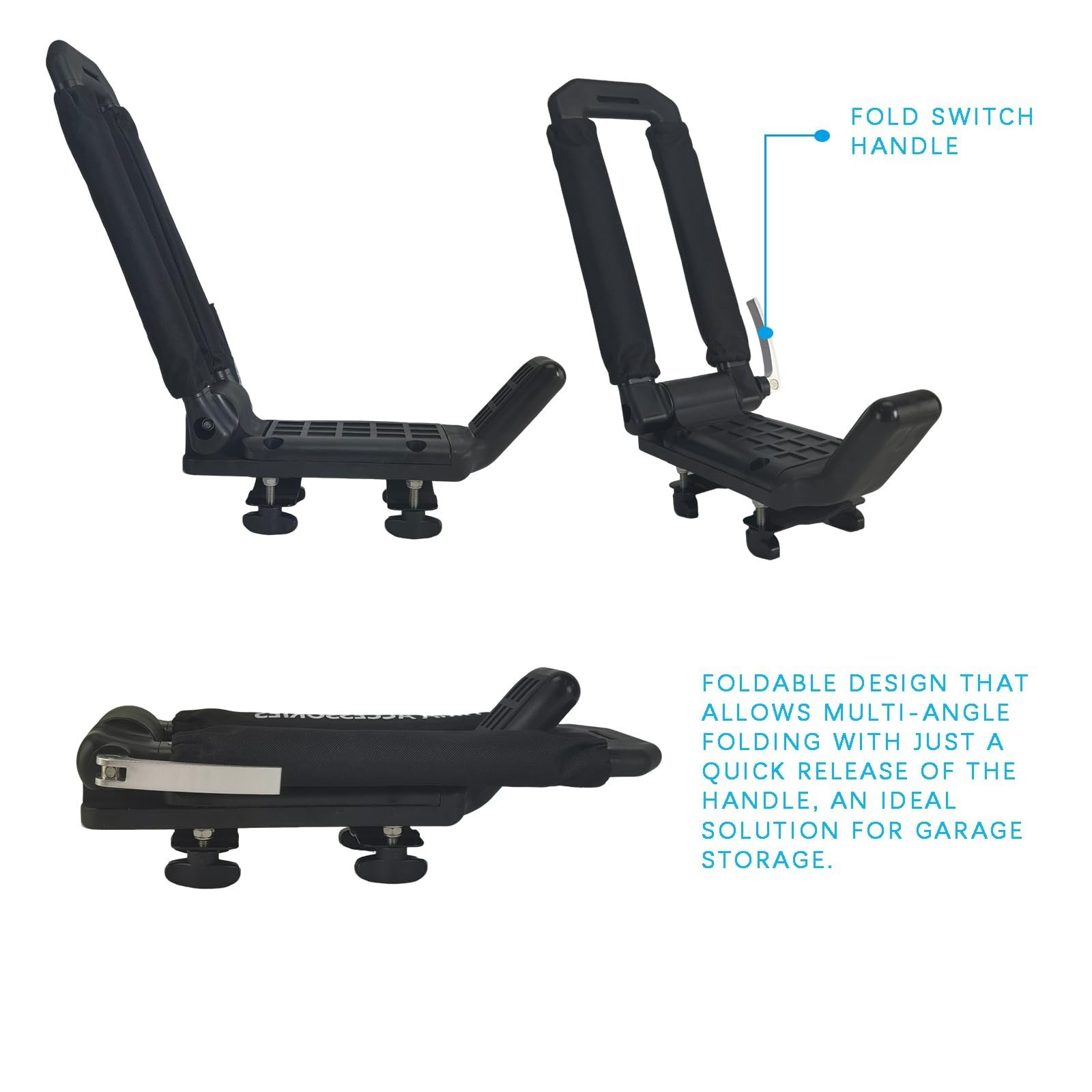 Folding Kayak Rack, Low Profile, SUV/Truck, Alum, Tool-Free Lock, 100lbs | Lo…