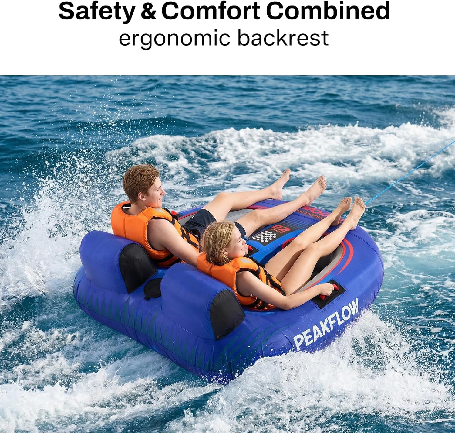 2 Person Towable Boat Tube 65×60 Inflatable Tube Lake