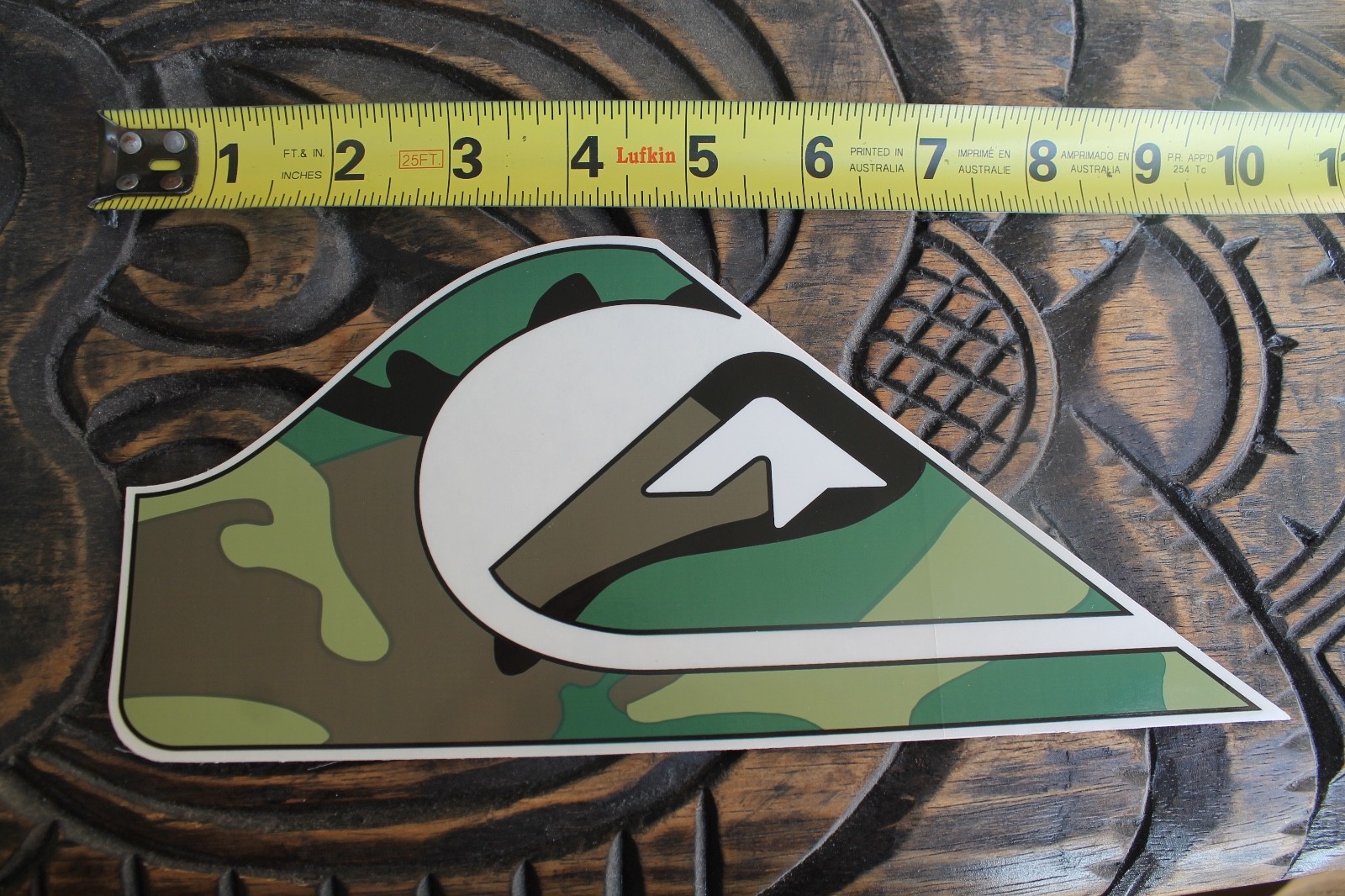 QUIKSILVER Surfboards Camo Army Green Wave Mountain Logo Big Surfing STICKER