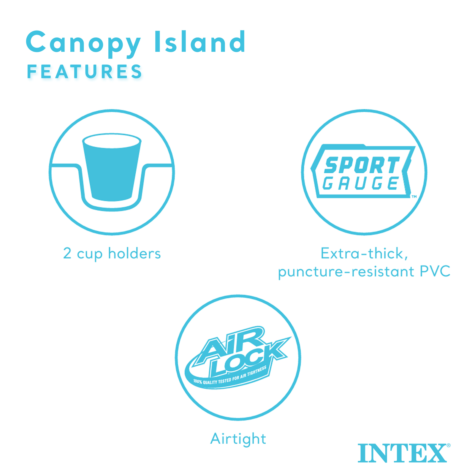Intex Canopy Island 78″ X 59″ Inflatable Water Lounge Raft 58292EP (Open Box)