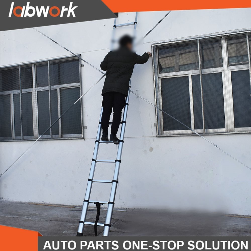 Labwork 12.5FT Heavy Duty Aluminum Extension Telescoping Lightweight Step Ladder