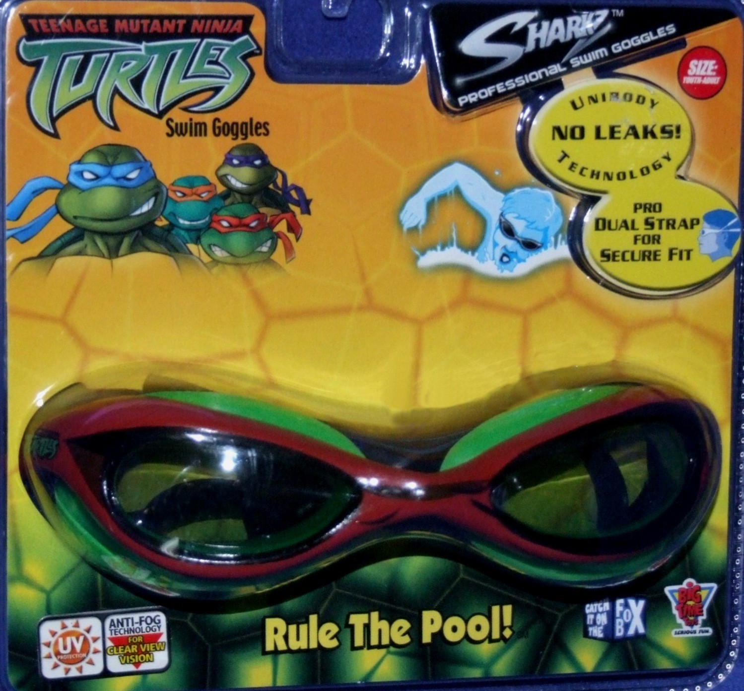 Teenage Mutant Ninja Turtles Child size Swim Goggles NEW Factory Sealed 2003