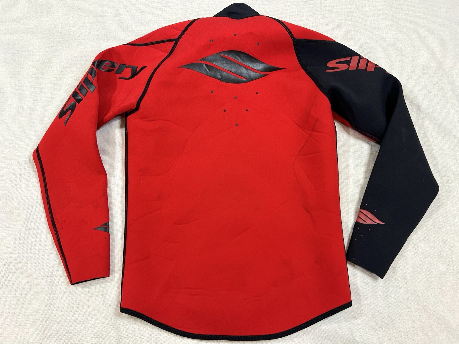 Slippery Wetsuit Short Sleeve + Jacket 2 Piece Neoprene Red Black Unisex Small