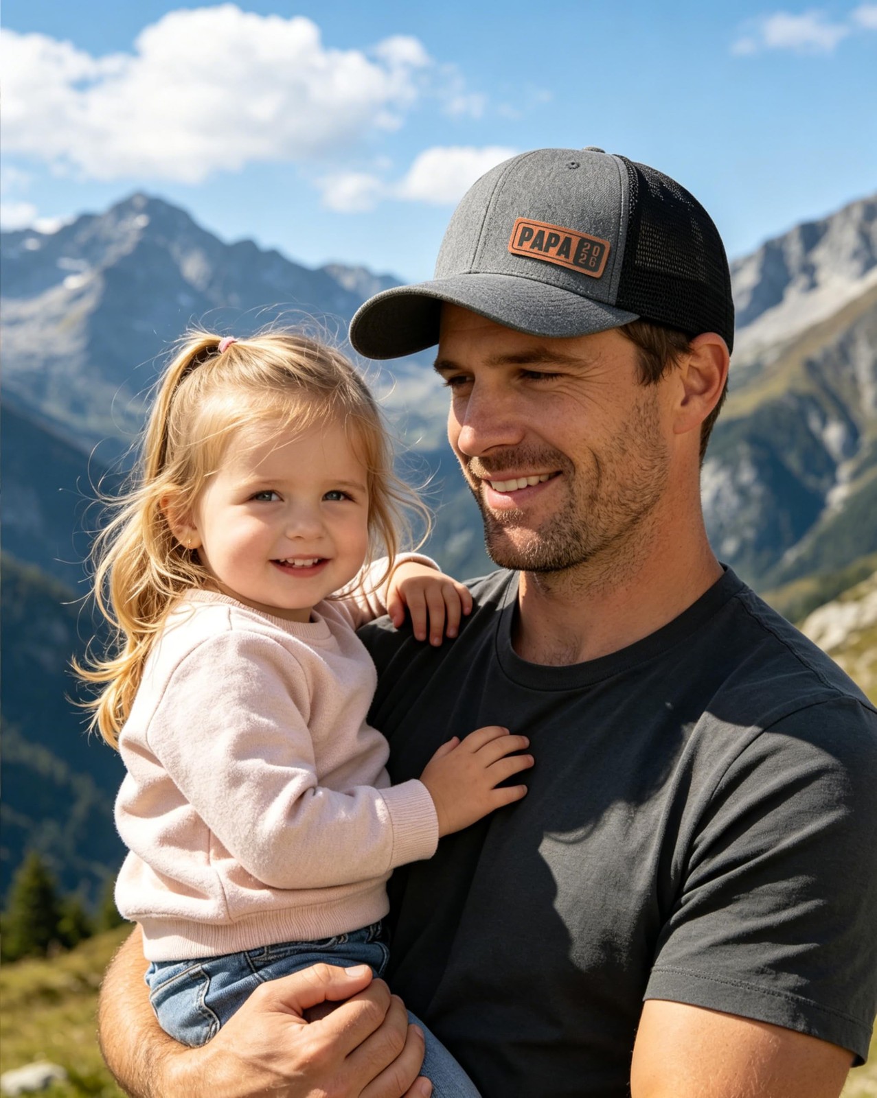 Papa Est 2026 Trucker Hat for First Time Dad, Gifts for New Daddy Husband fro…