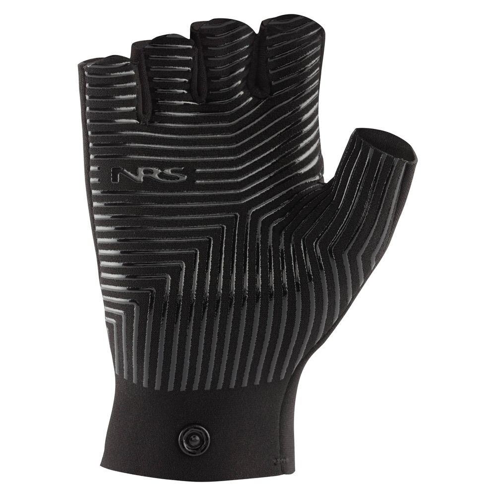 NRS Guide Gloves – Open-Finger Boaters’ Gloves – BLACK