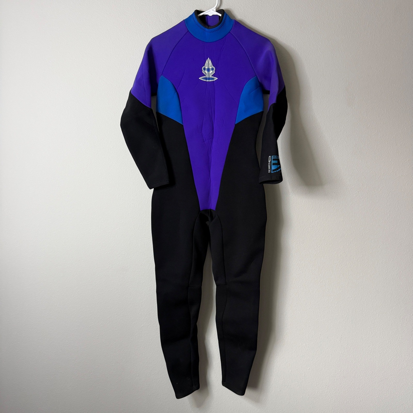 Deep Heet Womens 12 Full Wetsuit Purple Black Back Zip Surf Dive