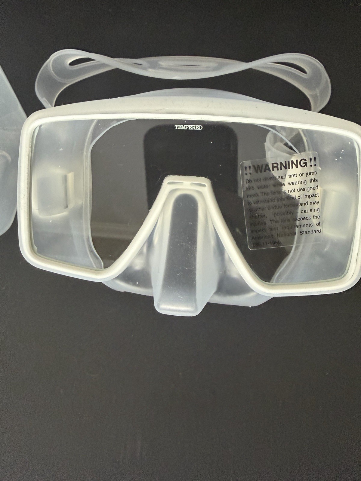 SeaVision Single Lens Tempered Glass Silicone Clear Dive Mask w/ Case