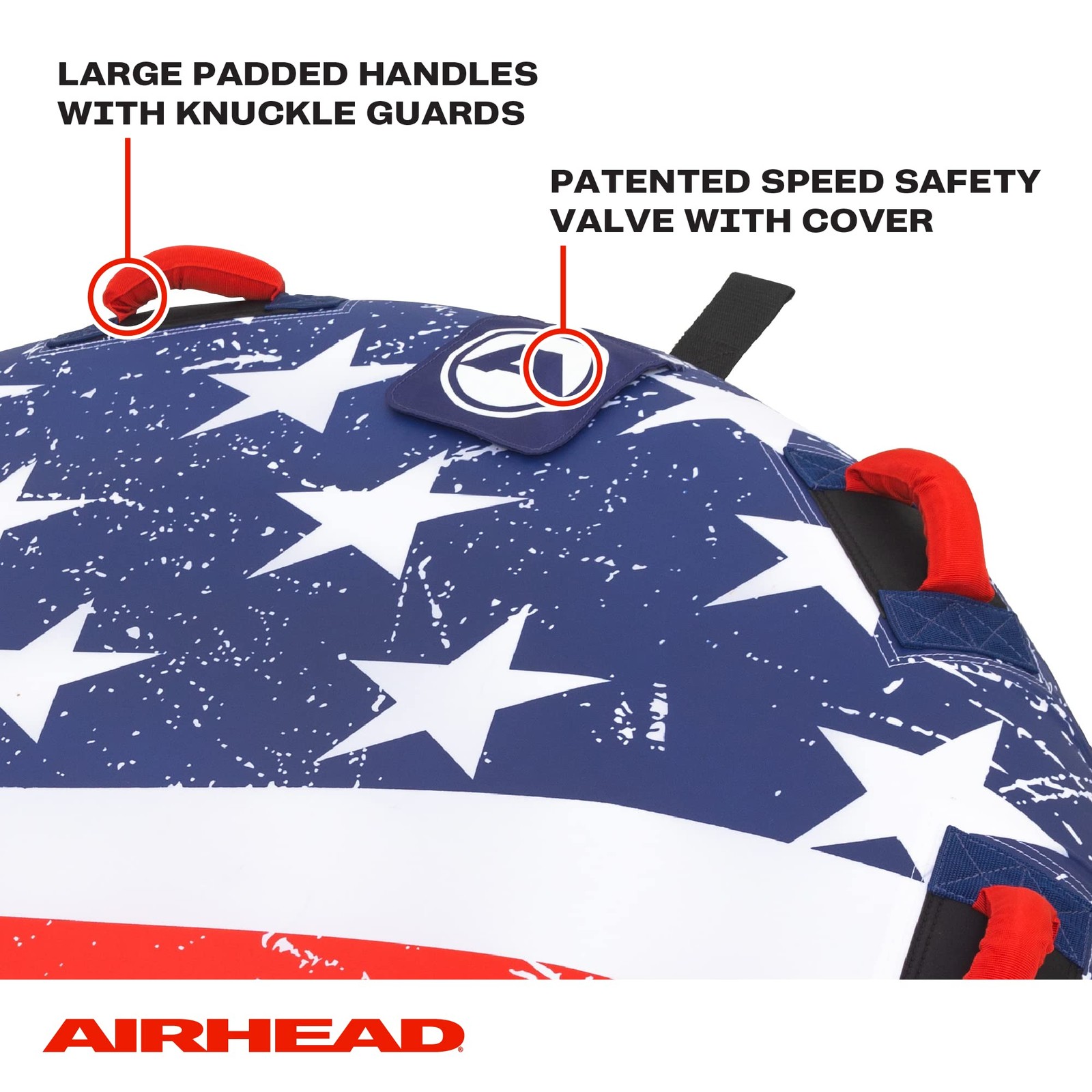 Sportsstuff Airhead Stars And Stripes 1 Towable 1 Rider Tube For Boating And