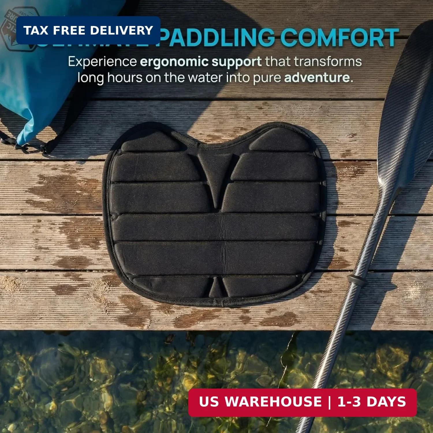 Kayak Seat Cushion Pad for Canoe Fishing Boat Kayaks | Comfortable Ergonomic Des