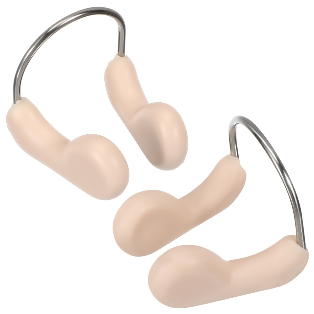 2Pcs Reusable Swimming Nose Clips Padded Comfort Nose Protectors Khaki