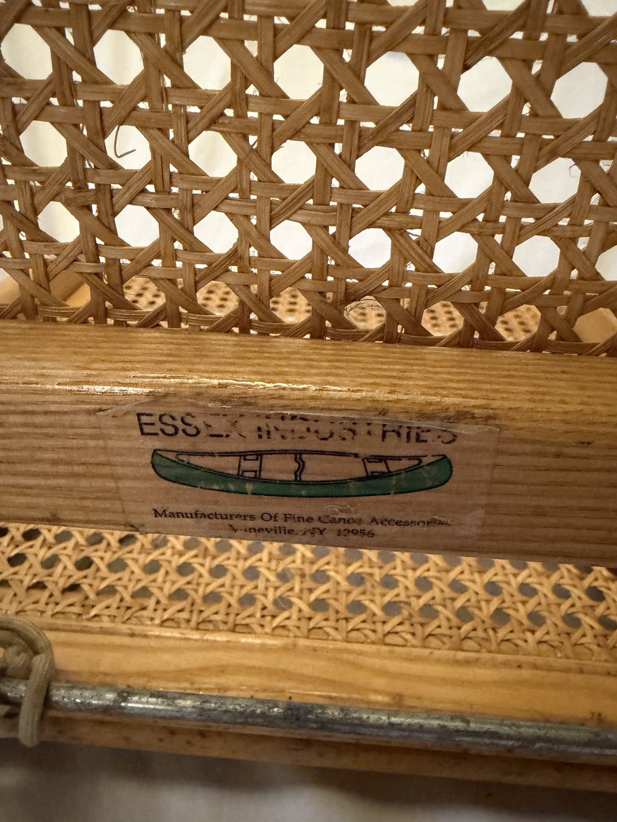 Essex Industries Canoe Seat-Folding Wicker/Rattan/Cane/Wood-Boat Portable Chair