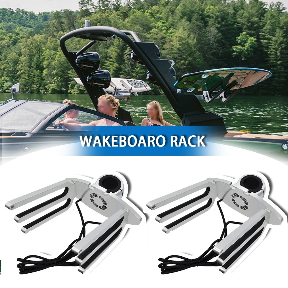 Boat Aluminum Wakeboard Rack Polished Wakeboarding Tower Holder Adjustable Clamp