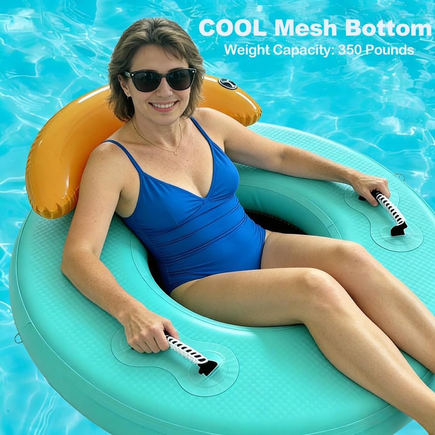 Water Hammock Inflatable Dock, 4ft/6ft/8ft Floating Raft Circular Water Islan…