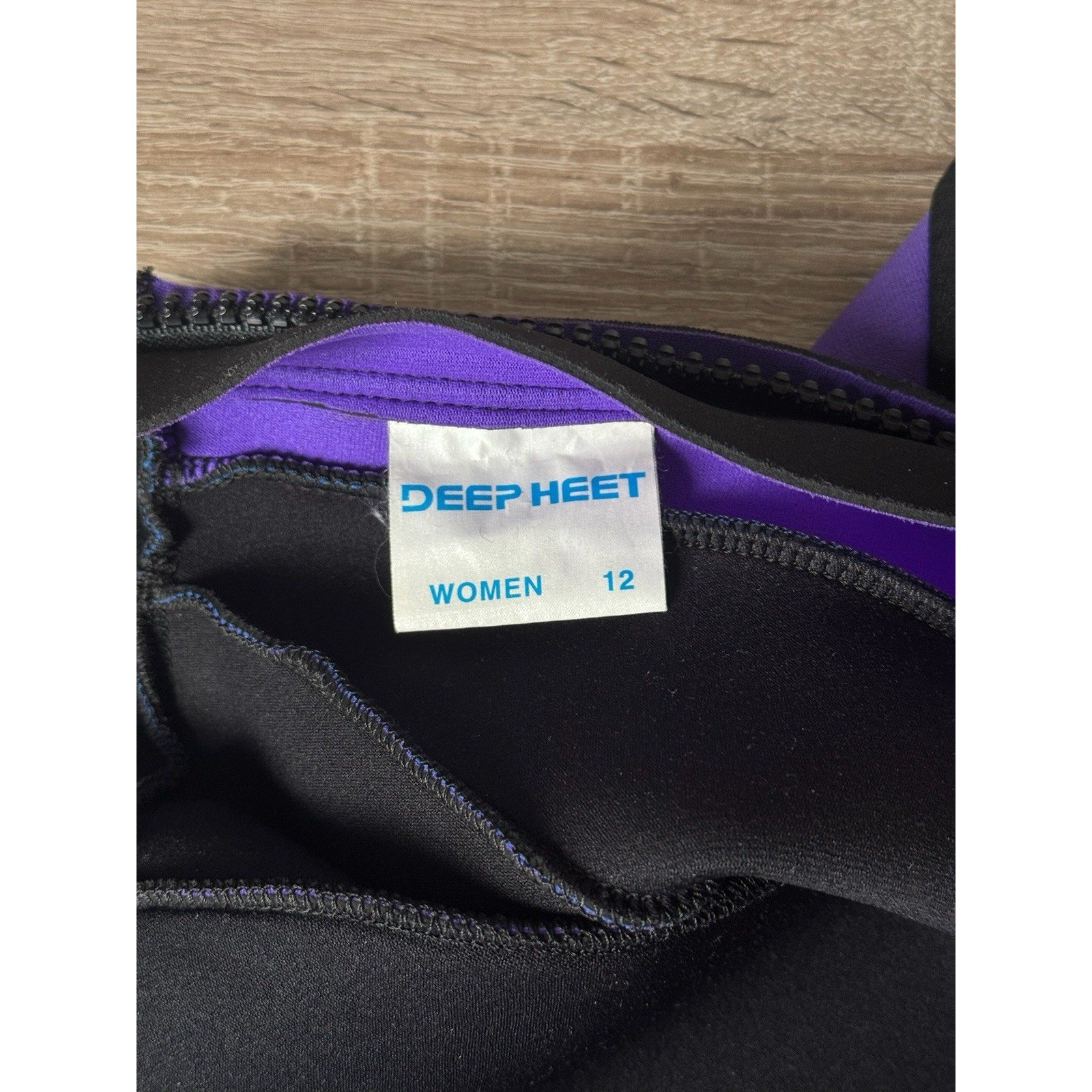 Deep Heet Womens 12 Full Wetsuit Purple Black Back Zip Surf Dive