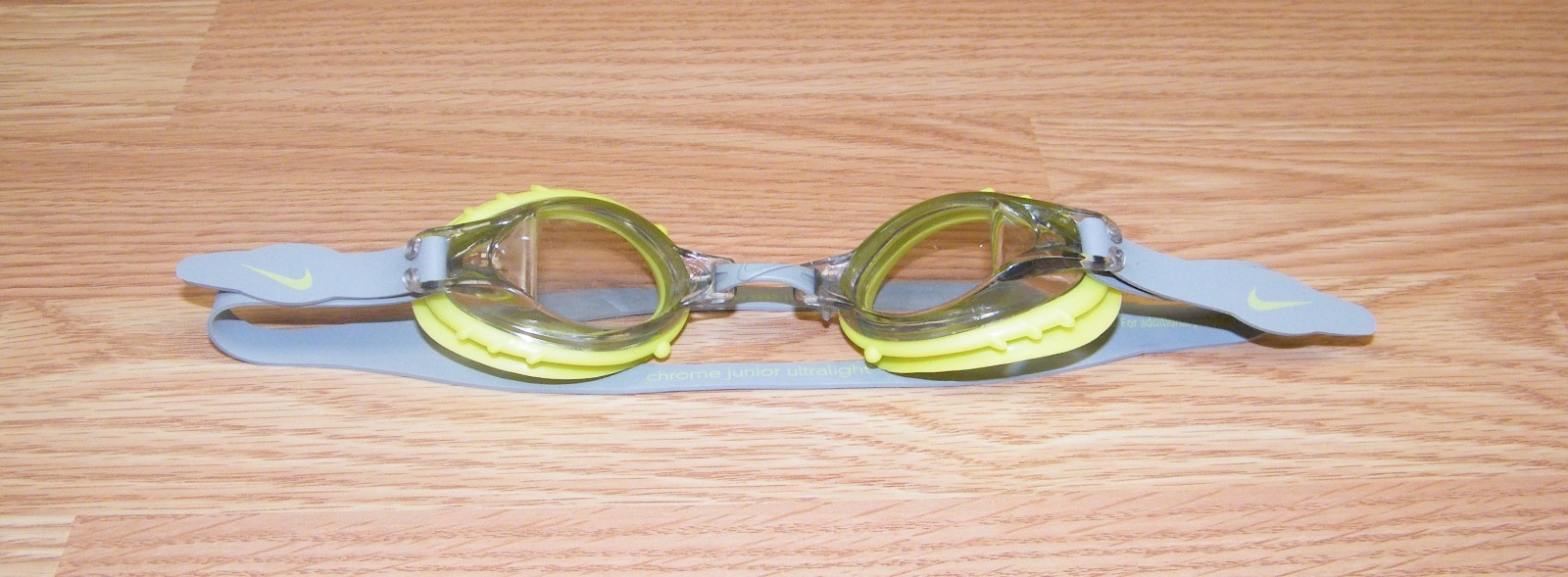 Nike Gray w/ Lime Green Chrome Junior Ultralight Adjustable Swim Goggles *READ*