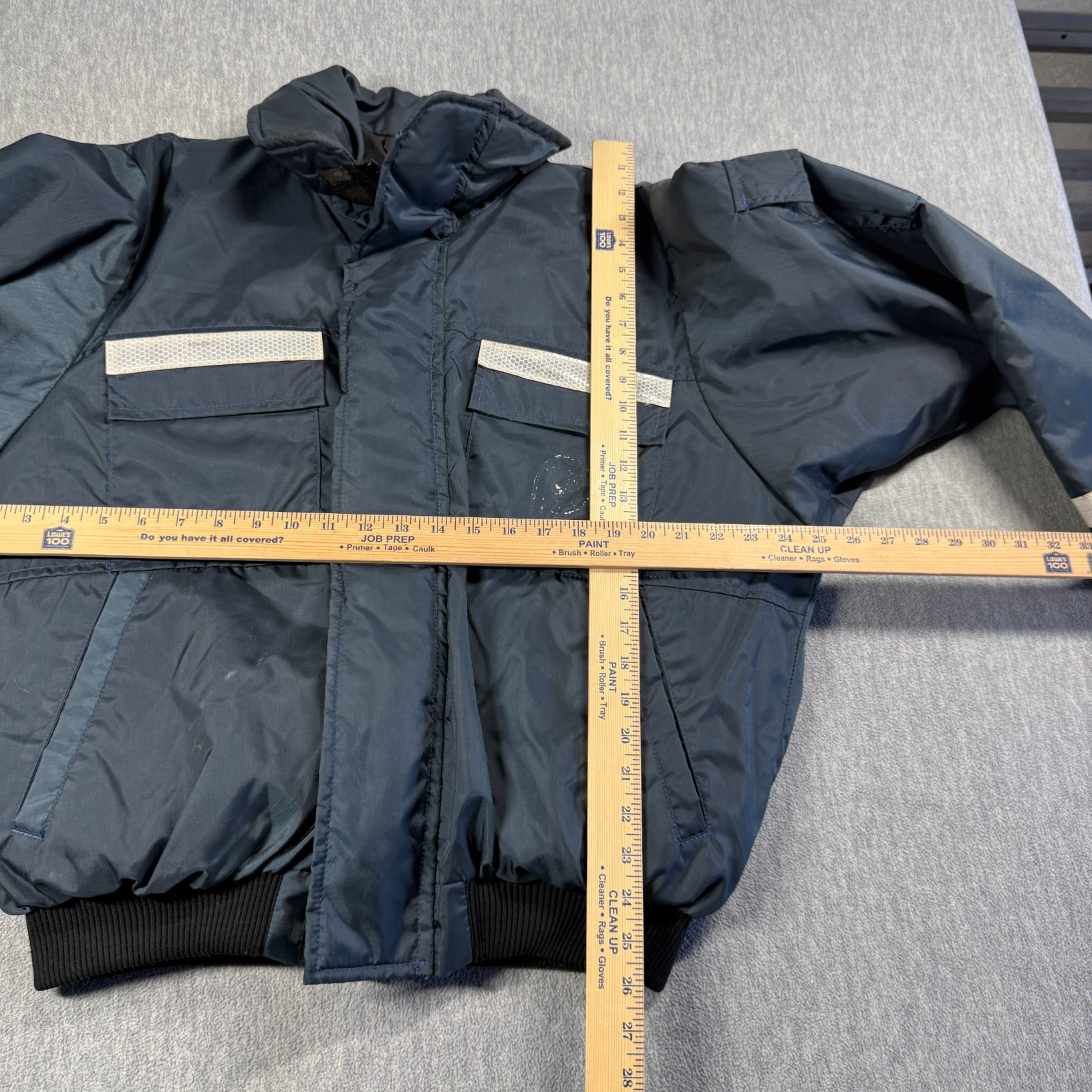 Mustang Survival Jacket Men L Navy Blue Flotation Aid Type III PFD Safety Bomber