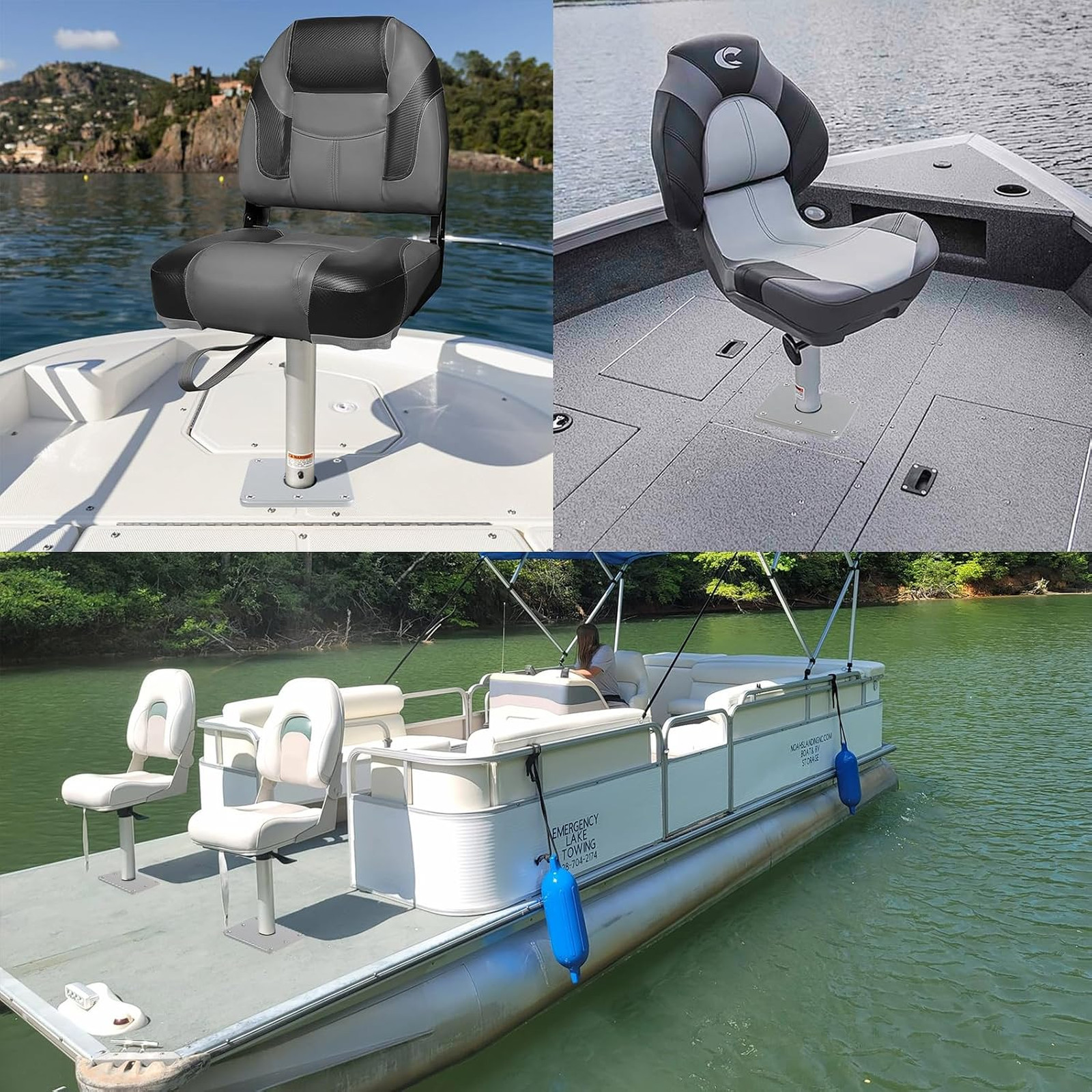 Boat Seat Base Mount for Marine Fishing Pontoon Truck Bed Bench 3/4 Inch Pin