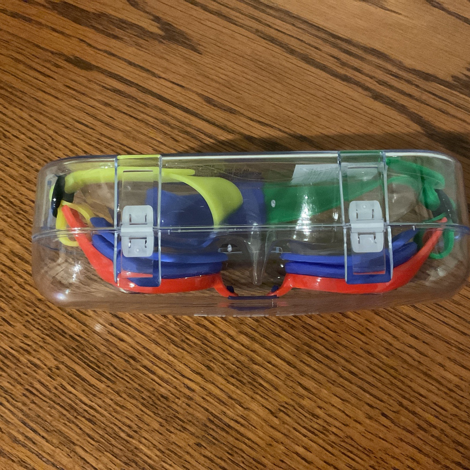 Aqua2ude Kids Swim Goggles BLUE – RED – GREEN – YELLOW Protective Case NEW